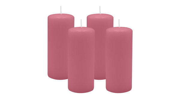 4er Set Adventskranzkerzen Antique Pink Ø 50 x 120 mm