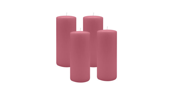 4er Set Adventskranzkerzen Antique Pink Ø 70 x 180 mm