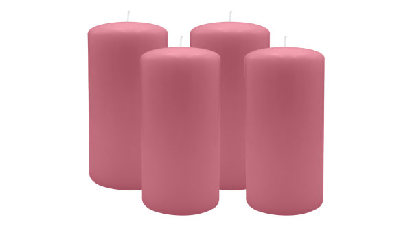 4er Set Adventskranzkerzen Antique Pink Ø 80 x 150 mm