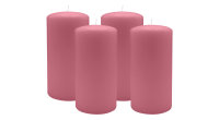 4er Set Adventskranzkerzen Antique Pink Ø 80 x 150 mm
