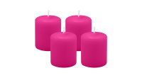 4er Set Adventskranzkerzen Fuchsia Pink Ø 50 x 60 mm