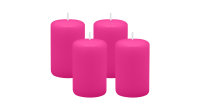4er Set Adventskranzkerzen Fuchsia Pink Ø 50 x 80 mm