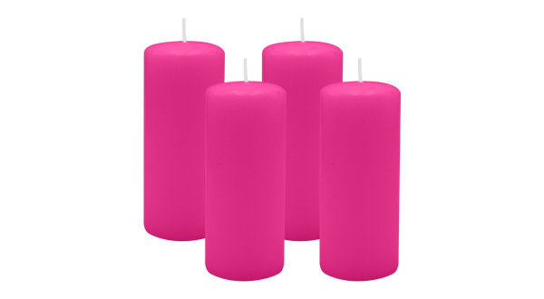 4er Set Adventskranzkerzen Fuchsia Pink Ø 50 x 120 mm