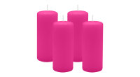 4er Set Adventskranzkerzen Fuchsia Pink Ø 50 x 120 mm