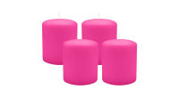 4er Set Adventskranzkerzen Fuchsia Pink Ø 100 x...