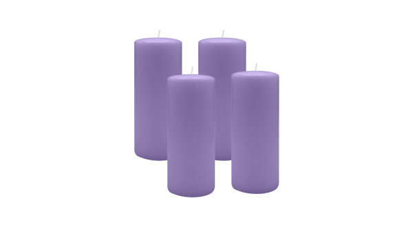 4er Set Adventskranzkerzen Lavendel-Lilac Ø 40 x 200 mm