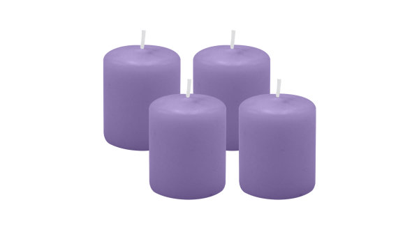 4er Set Adventskranzkerzen Lavendel-Lilac Ø 50 x 60 mm