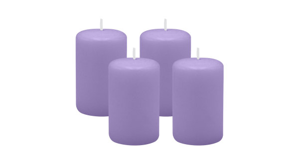 4er Set Adventskranzkerzen Lavendel-Lilac Ø 50 x 80 mm