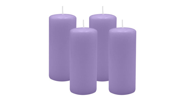 4er Set Adventskranzkerzen Lavendel-Lilac Ø 50 x 120 mm