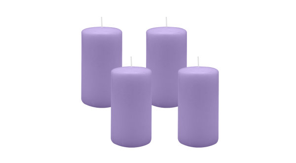 4er Set Adventskranzkerzen Lavendel-Lilac Ø 70 x 130 mm