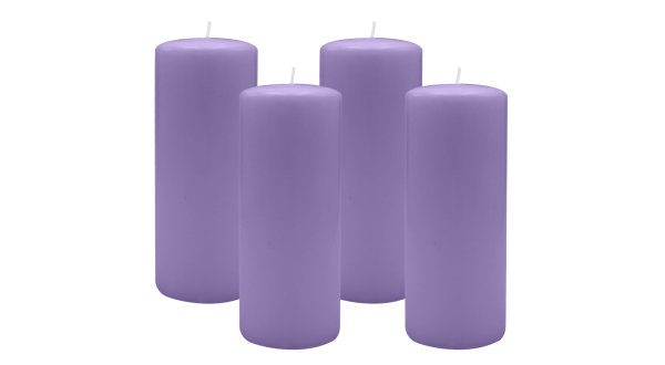 4er Set Adventskranzkerzen Lavendel-Lilac Ø 80 x 200 mm