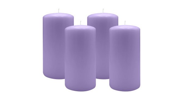 4er Set Adventskranzkerzen Lavendel-Lilac Ø 100 x 200 mm