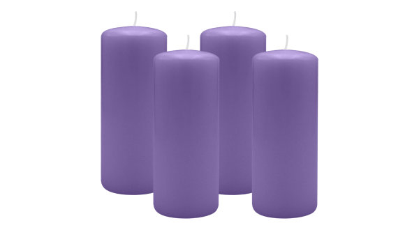 4er Set Adventskranzkerzen Veilchen Ø 60 x 120 mm