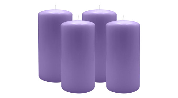 4er Set Adventskranzkerzen Veilchen Ø 80 x 150 mm