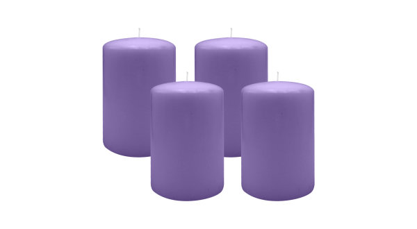 4er Set Adventskranzkerzen Veilchen Ø 100 x 150 mm