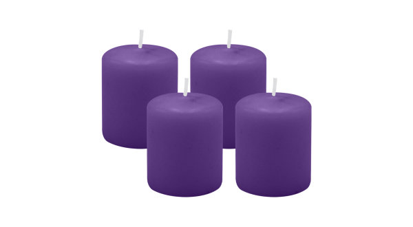 4er Set Adventskranzkerzen Lila Ø 50 x 60 mm
