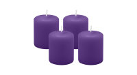 4er Set Adventskranzkerzen Lila Ø 50 x 60 mm