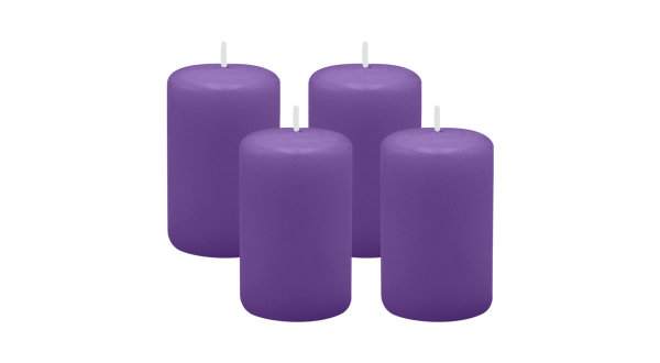 4er Set Adventskranzkerzen Lila Ø 50 x 80 mm