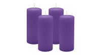 4er Set Adventskranzkerzen Lila Ø 50 x 120 mm