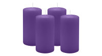 4er Set Adventskranzkerzen Lila Ø 60 x 100 mm