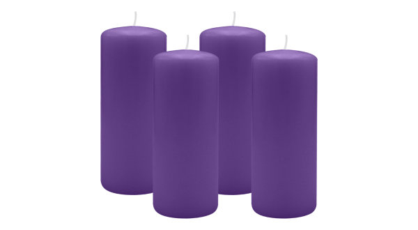 4er Set Adventskranzkerzen Lila Ø 60 x 120 mm