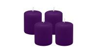 4er Set Adventskranzkerzen Violett Ø 50 x 60 mm