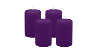 4er Set Adventskranzkerzen Violett Ø 50 x 80 mm