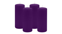 4er Set Adventskranzkerzen Violett Ø 60 x 120 mm