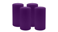 4er Set Adventskranzkerzen Violett Ø 80 x 150 mm