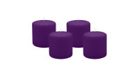 4er Set Adventskranzkerzen Violett Ø 100 x 100 mm