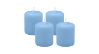 4er Set Adventskranzkerzen Blue Bell Hellblau Ø 50...