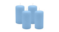 4er Set Adventskranzkerzen Blue Bell Hellblau Ø 50...