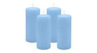 4er Set Adventskranzkerzen Blue Bell Hellblau Ø 50...