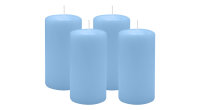 4er Set Adventskranzkerzen Blue Bell Hellblau Ø 60...