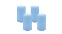 4er Set Adventskranzkerzen Blue Bell Hellblau Ø 70...
