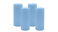 4er Set Adventskranzkerzen Blue Bell Hellblau Ø 80...