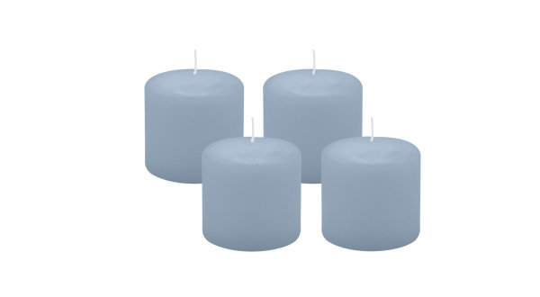 4er Set Adventskranzkerzen Jeans Blau Ø 60 x 60 mm