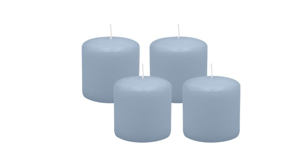4er Set Adventskranzkerzen Jeans Blau Ø 60 x 80 mm