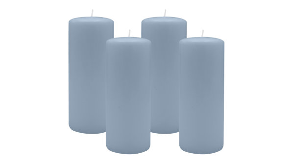 4er Set Adventskranzkerzen Jeans Blau Ø 80 x 200 mm