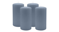 4er Set Adventskranzkerzen Pacific Blau Grau Ø 80...