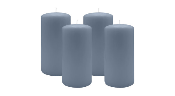 2er Set Adventskranzkerzen Pacific Blau Grau Ø 100 x 250 mm