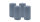 2er Set Adventskranzkerzen Pacific Blau Grau Ø 100 x 250 mm