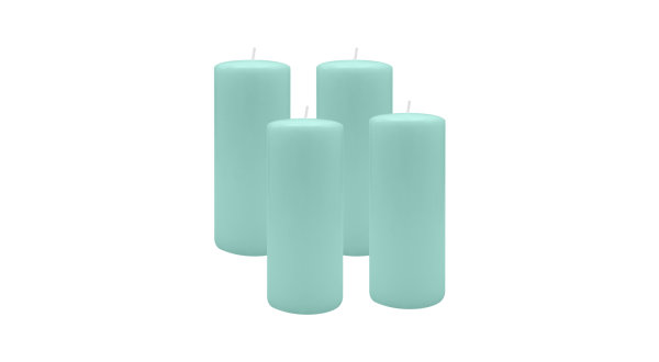 4er Set Adventskranzkerzen Türkis Ø 60 x 200 mm