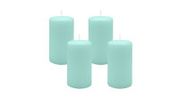 4er Set Adventskranzkerzen Türkis Ø 70 x 130 mm