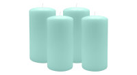 4er Set Adventskranzkerzen Türkis Ø 80 x 150 mm