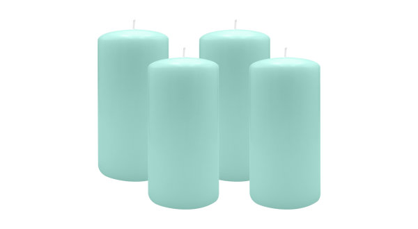 2er Set Adventskranzkerzen Türkis Ø 100 x 250 mm