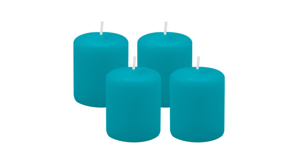 4er Set Adventskranzkerzen Ocean Blau Ø 50 x 60 mm