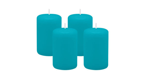 4er Set Adventskranzkerzen Ocean Blau Ø 50 x 80 mm