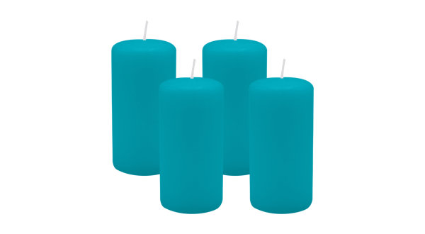 4er Set Adventskranzkerzen Ocean Blau Ø 50 x 100 mm
