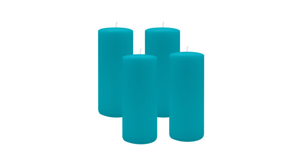 4er Set Adventskranzkerzen Ocean Blau Ø 60 x 200 mm